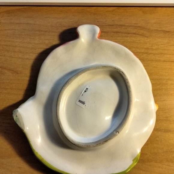 Vintage snowman Plate Candy Dish Frosty Grannycore Ceramic - Picture 2 of 4